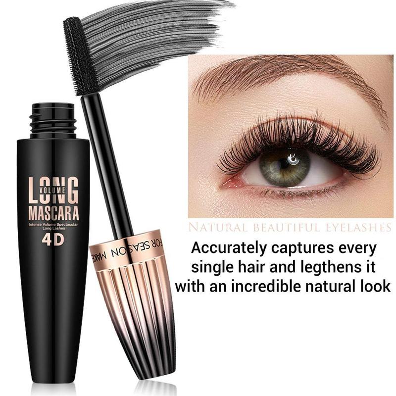 4D Long Lasting Tube Mascara, Natural Curling Eyelashes Mascara Stick, Water Resistant Eye Enhancement Makeup Products for Women & Girls