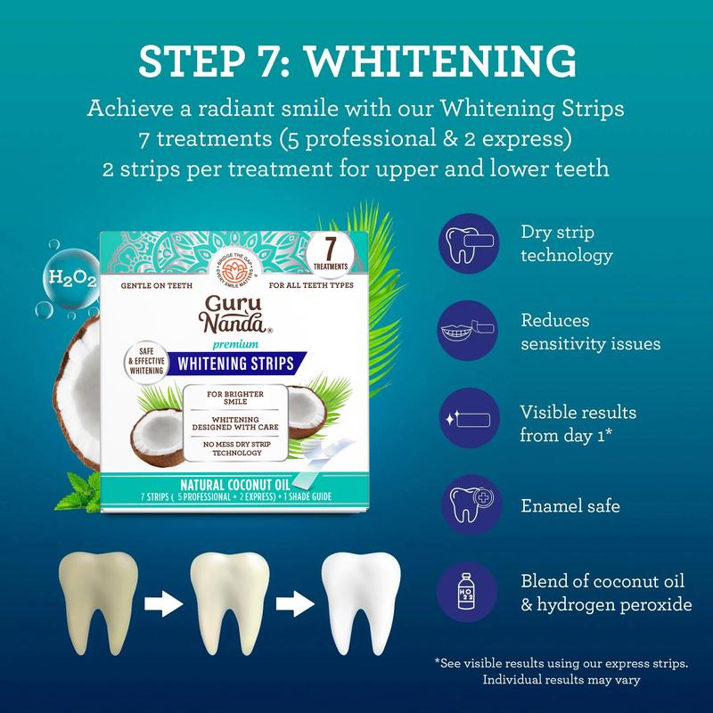 GuruNanda 7 Step Regimen - Oil Pulling (Cocomint), Mouthwash, Butter on Gums for Health Teeth & Gums Oral Whitening