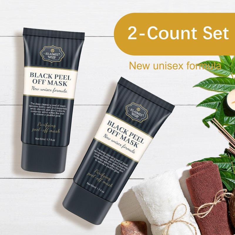 Black Peel Off Mask, 2 Counts set Deep Cleansing Facial Mask, Blackhead Mask for All Skin Types, Suitable for Men and Women