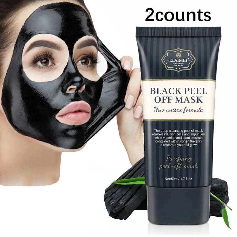 Black Peel Off Mask, 2 Counts set Deep Cleansing Facial Mask, Blackhead Mask for All Skin Types, Suitable for Men and Women