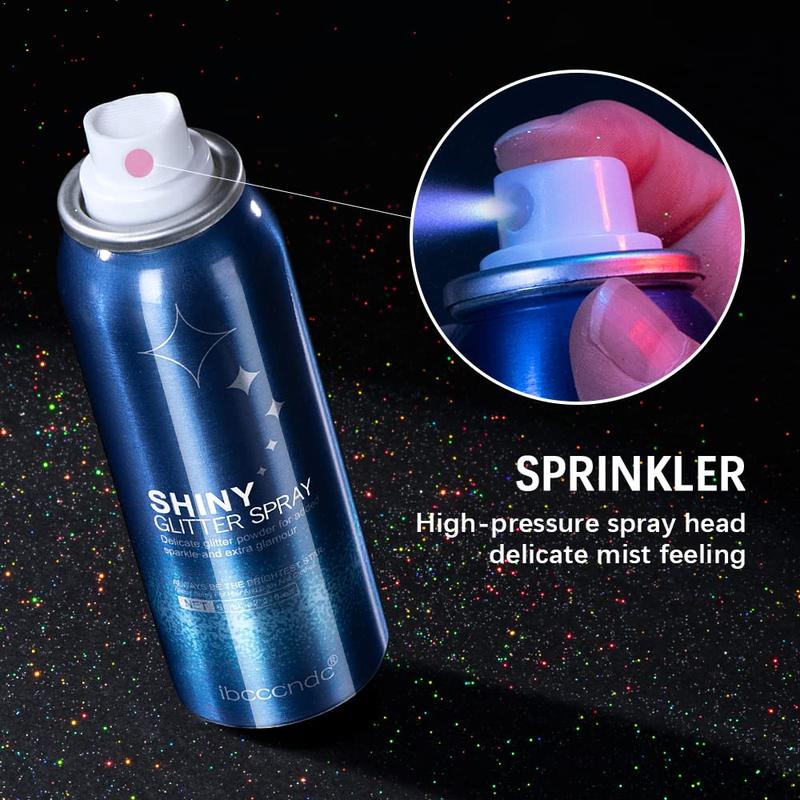 LSAYIHCH Shiny Body Glitter Spray, Body and Hair Glitter Spray, Body Shimmery Spray for Skin, Face, Hair and Clothing,Quick-Drying Waterproof Body Shimmery Spray for Prom Festival Rave Stage Makeup