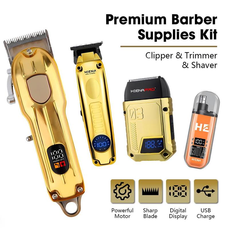 Professional Hair Clipper Set, 1 Box Waterproof Hair Trimmer & Accessories, Electric Shaver Razor, Cordless Hair Clipper