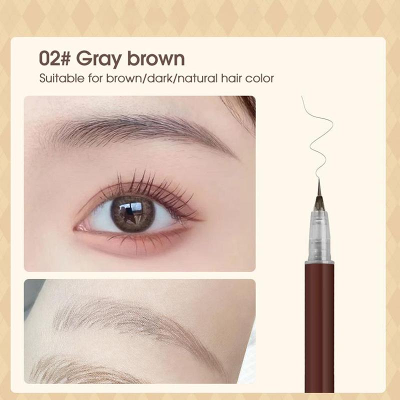 Ultra Fine Eyebrow Pencil, 1 Count Long Lasting Eyebrow Liquid Pen, Smudge Proof Fine Tip Eye Brow Liquid Pencil, Sweat Proof High Pigmented Brow Shading & Filling Pencil, Makeup Tool Easy to Apply