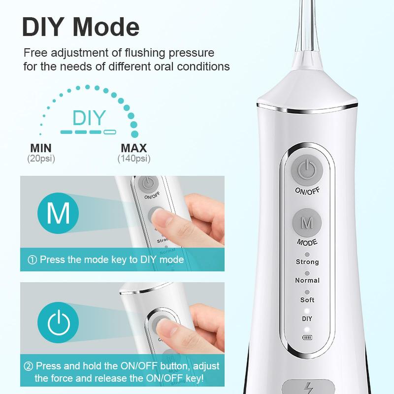 Portable Electric Oral Irrigator, Home Toothbrush, with 4 Adjustable Modes, USB Charging, Teeth Protection, Suitable for Family and Travel, Back To School Supplies, Family Gifts, Halloween and Christmas Gifts