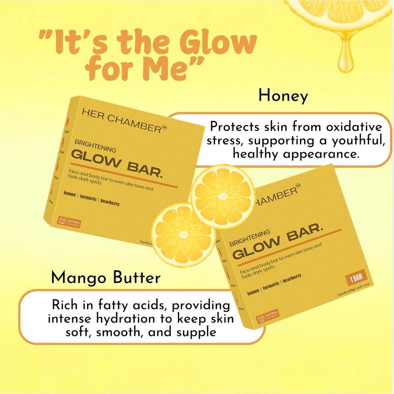 Brightening Glow Bar Soap with Turmeric Kojic Acid and Lemon Extract for Even Skin Tone and Glow