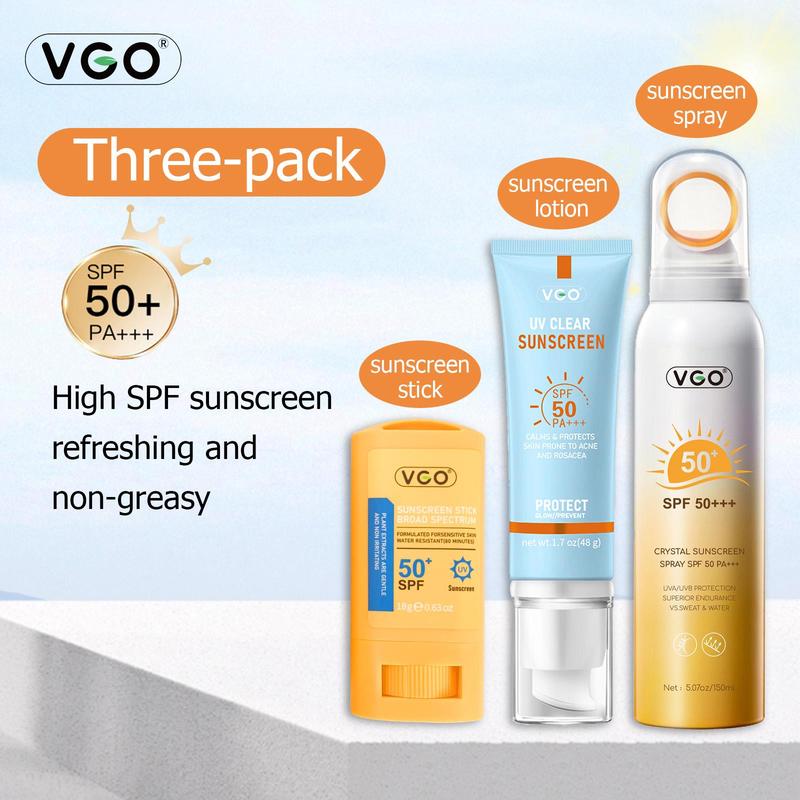 VGO Moisturizing Sun Cream SPF 50 PA+++ 48g Facial Skincare Sunscreen Makeup-B Case Lactic