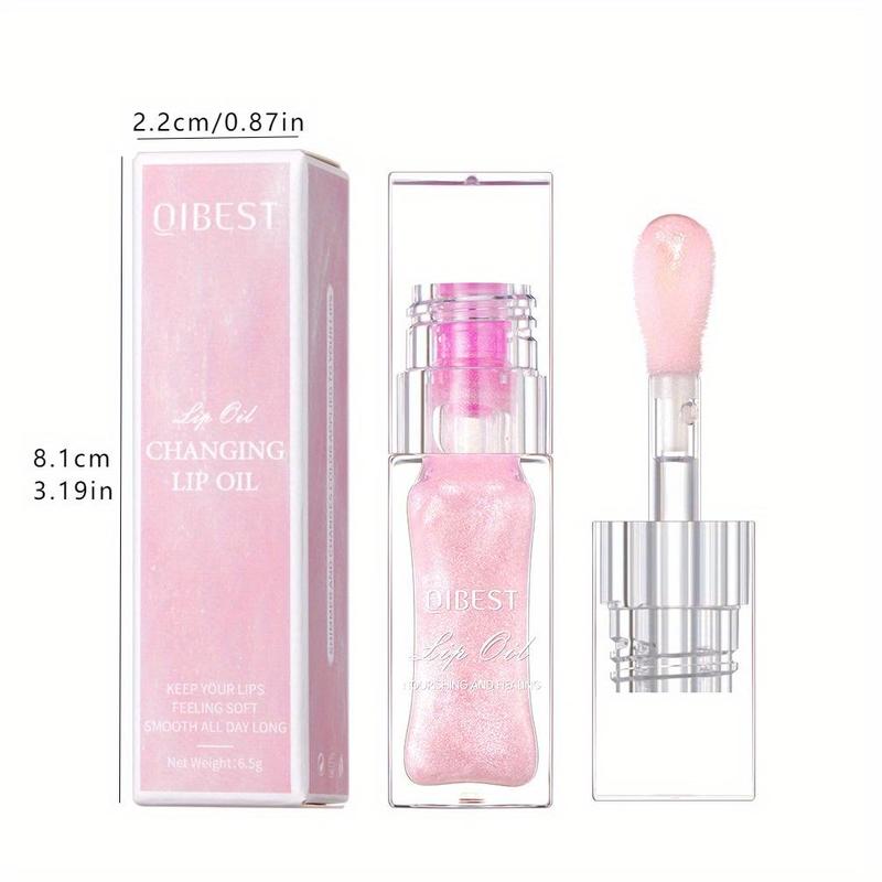 Temperature Color Changing Lip Oil, 1 Count Moisturizing Lip Gloss, Long Lasting Tinted Lip Gloss, Glossy Lip Glaze Stick, Plumping Lip Oil Lip Stick for All Occasions Makeup