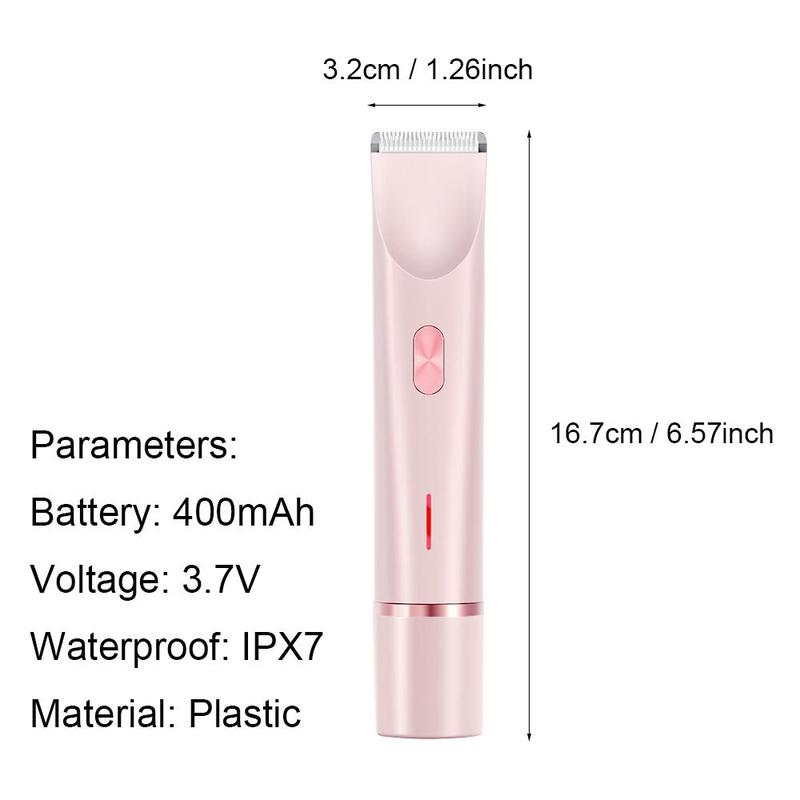 Electric Hair Removal Tool, Rechargeable Body & Facial Hair Removal Double Head Electric Shaver, Painless Trimming of Pubic Face Underarm Legs