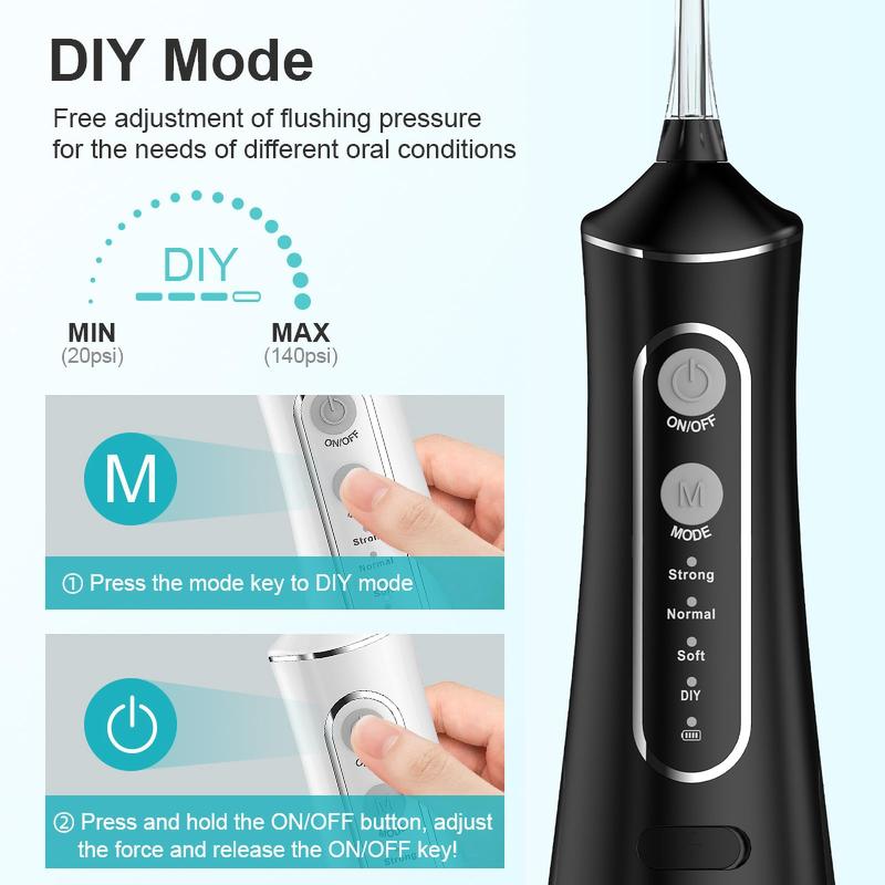 Portable Electric Oral Irrigator, Home Toothbrush, with 4 Adjustable Modes, USB Charging, Teeth Protection, Suitable for Family and Travel, Back To School Supplies, Family Gifts, Halloween and Christmas Gifts