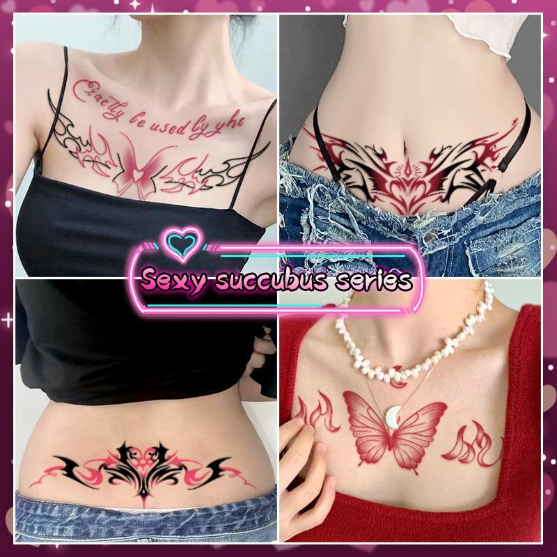 Butterfly & Heart Pattern Temporary Tattoo Sticker, 7 Counts set Creative Fake Tattoo Sticker, Waterproof Fake Tattoo for Women & Men