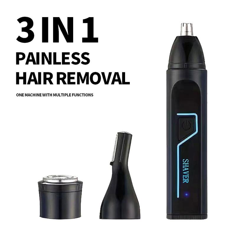 USB Rechargeable 3 in 1 Electric Hair Trimmer, 1 Box Portable Hair Shaver & Accessories, Multifunctional Hair Removal Tool for Men & Women