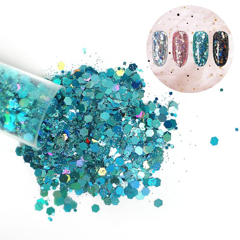 Holographic Chunky Glitter, Set of 36 Colors Craft Glitter Sparkle Sequins, Cosmetic Glitter Flake for Epoxy Resin, Body, Face, Eye, Nail Arts, Slime Making, Wedding Festival Party Decoration