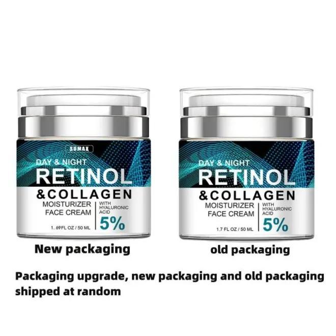 Retinol Cream for Face, Anti Aging Face Moisturizer for Women & Men, Day & Night Face Cream with Collagen, Anti Wrinkle Cream, 1.85 Fl Oz