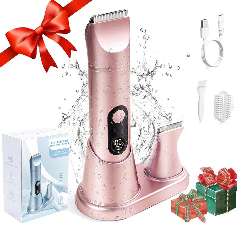 2 in 1 Electric Shaver Trimmer, 1 Box Rechargeable Shaver Machine with LED Display, Detachable Head Shavers, Cordless Wet and Dry Dual Use Hair Removal Tool, Christmas Gift