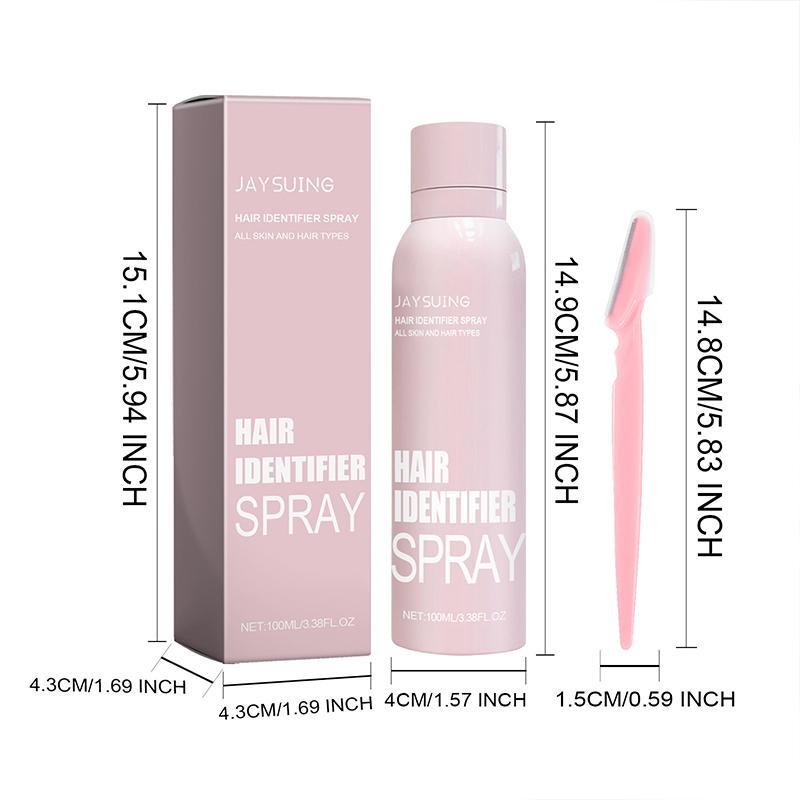 Hair Identifier Spray with Eyebrow Trimmer, 1 2 Counts Gentle Hair Removal Spray with Eyebrow Trimmer, Facial Cleansing Product, Girl Products for Body, Men Gifts