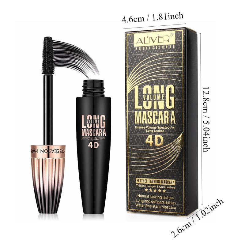 4D Long Lasting Tube Mascara, Natural Curling Eyelashes Mascara Stick, Water Resistant Eye Enhancement Makeup Products for Women & Girls