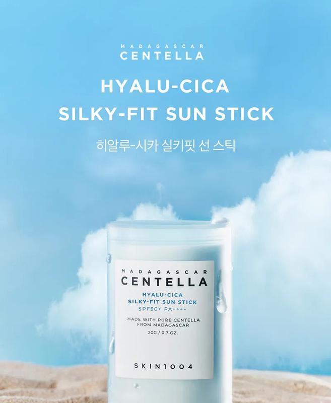 SKIN1004 - Madagascar Centella Hyalu-Cica Silky-Fit Sun Stick Facial Hyaluronic Hyaluronic Acid Pack Skincare Aloe Sunscreen Ampoule Korean Moisturizing Redness Uv