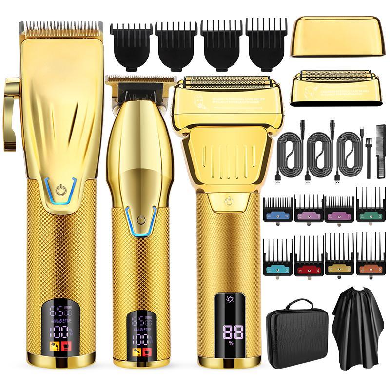 Professional Hair Clipper Set, 1 Box 3 in 1 Electric Hair Trimmer Kit, Wireless Hair Clipper Set, Grooming Kit for Men, Great for Hair and Beard Styling