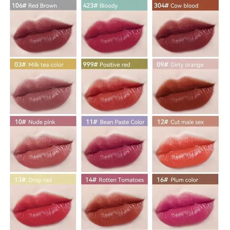 12pcs set Waterproof Matte Lipstick, Long Lasting Capsule Lipstick, Portable Small Size Lipstick For Daily Use