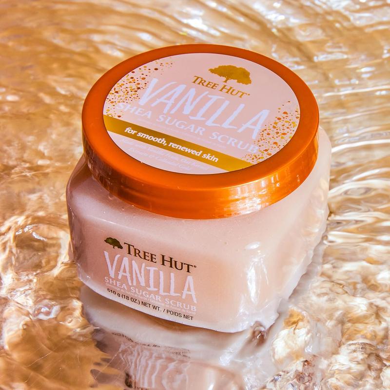 Tree Hut Vanilla Shea Sugar Exfoliating & Hydrating Body Scrub, 18 Oz Tree Hut