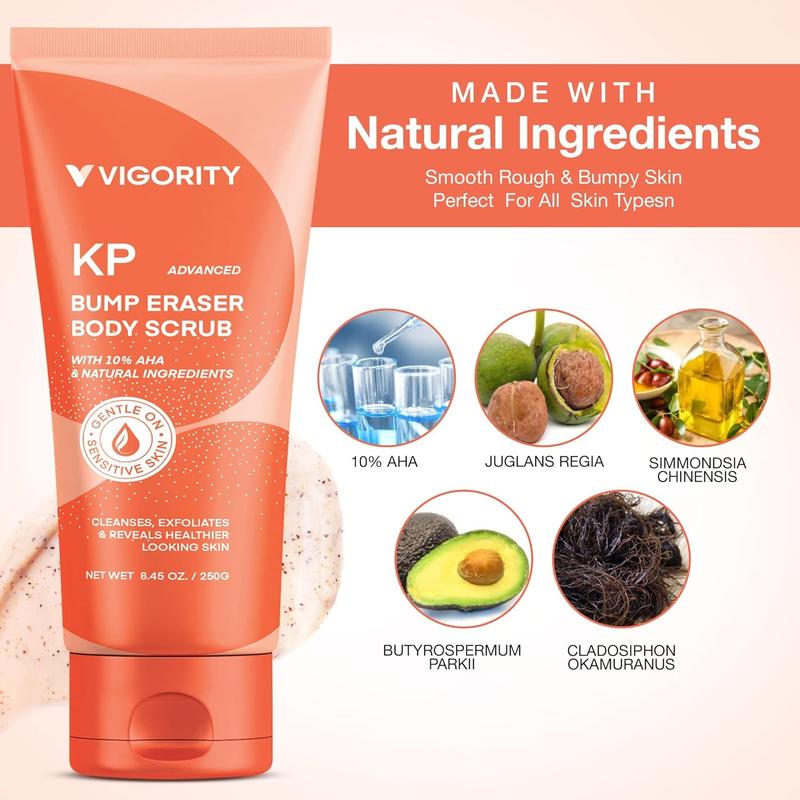 KP Bump Eraser Body Scrub, Keratosis Pilaris Treatment, Strawberry Legs Treatment, for Women & Men Exfoliation