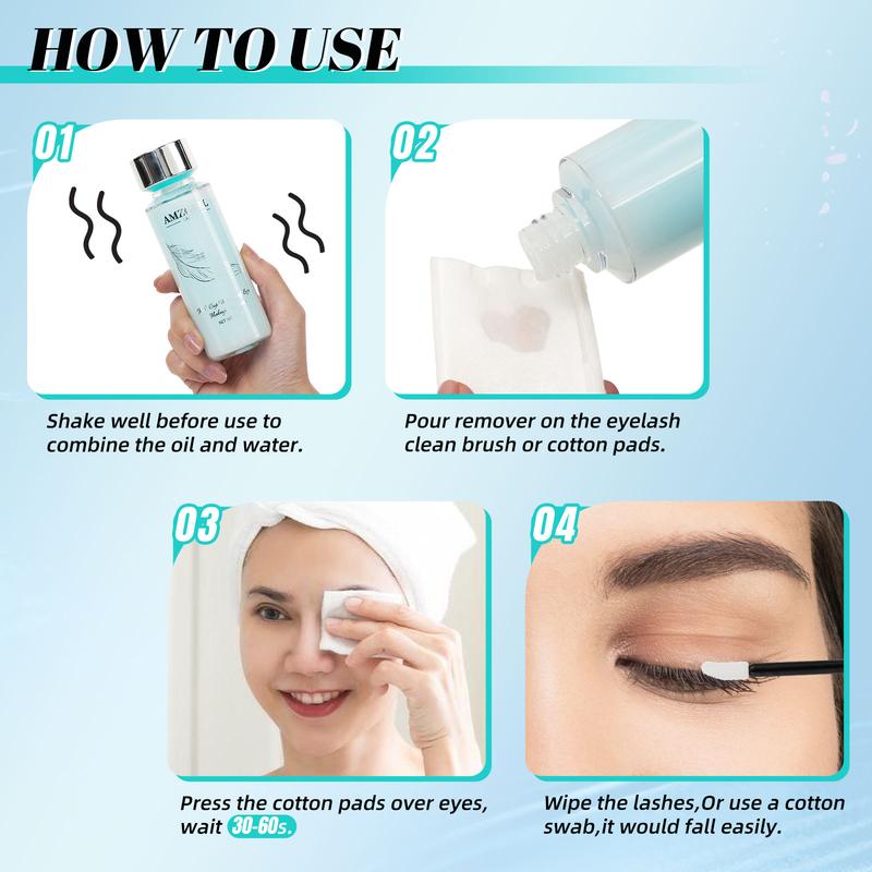 AMZGIRL 2in1 Eye Makeup Remover Water&Oil Cosmetic Lash Remover