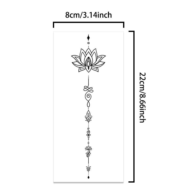 Flower Pattern Temporary Tattoo Sticker, 4 Counts Waterproof Long Lasting Fake Tattoo Sticker, Body Art Sticker for Women & Men