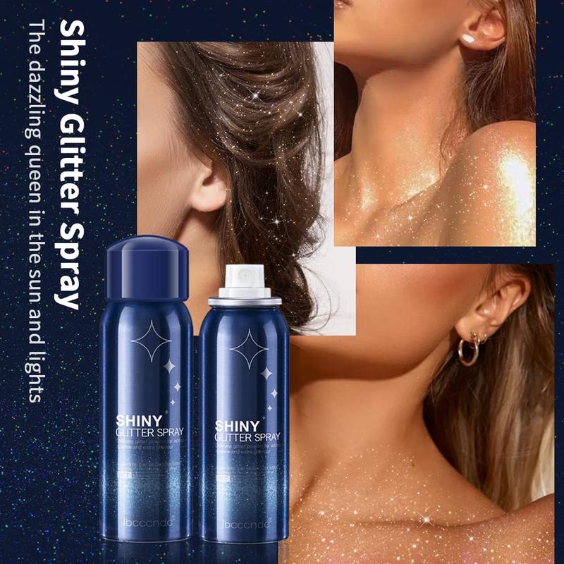 LSAYIHCH Shiny Body Glitter Spray, Body and Hair Glitter Spray, Body Shimmery Spray for Skin, Face, Hair and Clothing,Quick-Drying Waterproof Body Shimmery Spray for Prom Festival Rave Stage Makeup