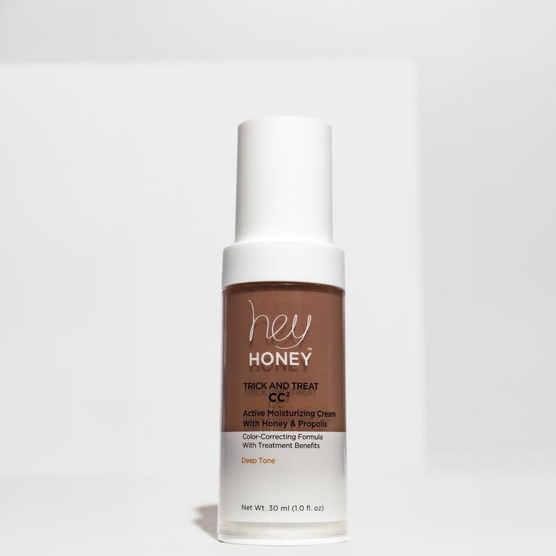 Hey Honey Skincare Trick and Treat CC² Cream SPF 46 | Active Moisturizing Color Correcting Cream with Honey & Propolis | Flawless Cover For Rosacea, Skin Redness & Mature Skin | 1 oz