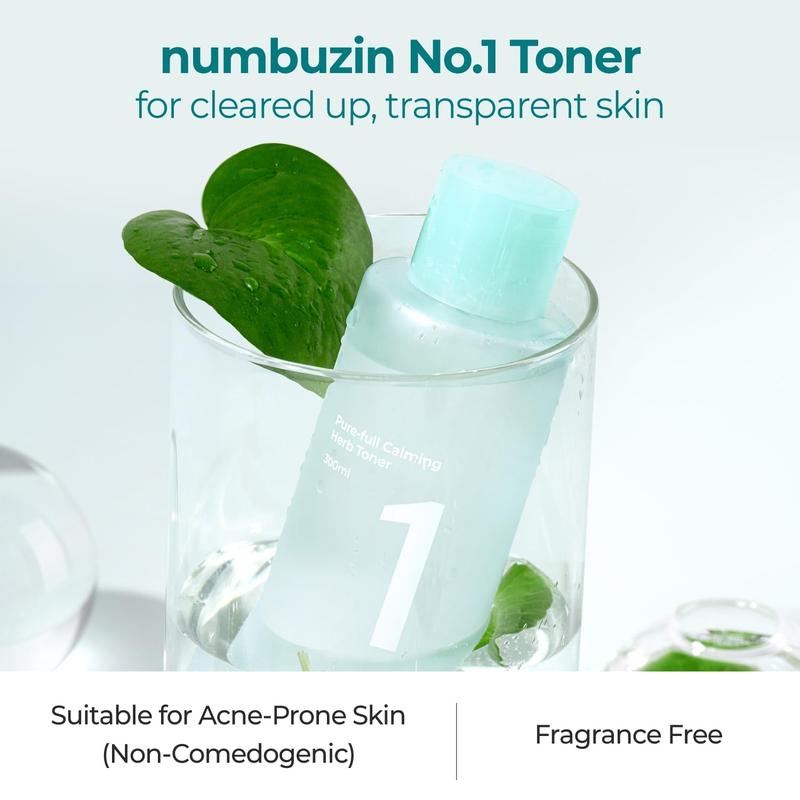 numbuzin - No.1 Pure-Full Calming Herb Toner (300ml) Lightweight Smooth and Hydrate Skincare Comfort, Moisturizing Toner, Skin Moisture Hydrating