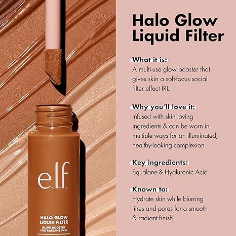 e.l.f. Halo Glow Liquid Filter, Complexion Booster For A Glowing, Soft-Focus Look Concealer Flawless