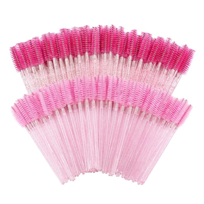 200 Disposable Eyelash Brush Mascara Wands Spoolies for Eye Lashes Extension Eyebrow Purple Pink