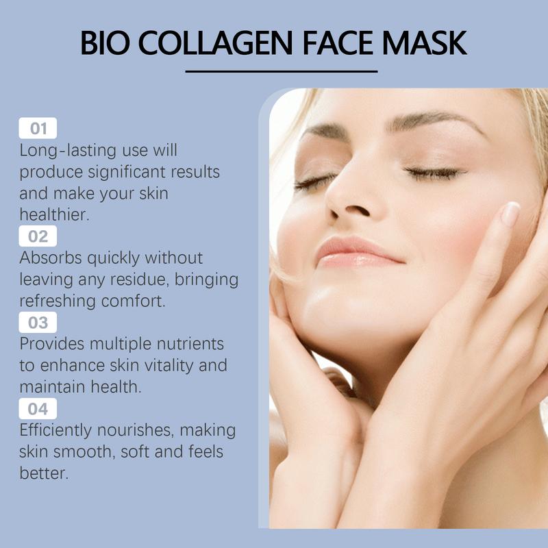 Bio Collagen Face Mask for Hydrating Face, Real Deep Collagen Mask (4pcs) - Skincare, Hydrate