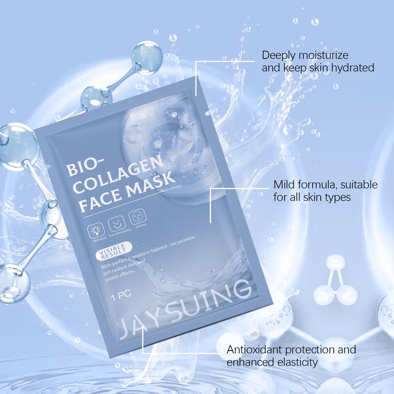 Bio Collagen Face Mask for Hydrating Face, Real Deep Collagen Mask (4pcs) - Skincare, Hydrate