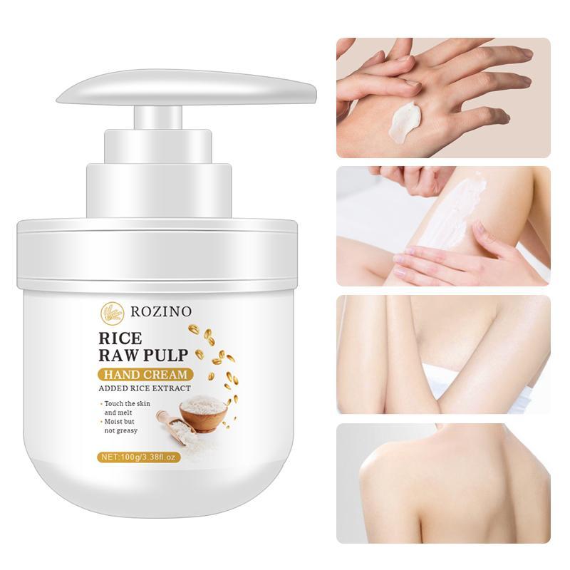 Rice Raw Pulp Extract Hand Cream, Moisturizing & Soothing Skin Care Cream for Women & Men, Hand Care Product