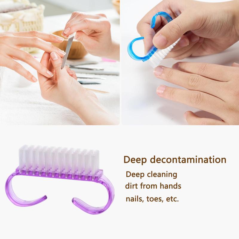 Nail Brush Set, 4 Counts Nail Brush, Manicure Tool for Daily Use, Soft Bristles Nail Brush, Easy to Hold, Suitable for Home and Salon Use