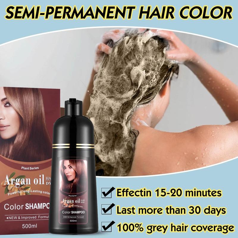 Hair dye Shampoo, Quick hair dye,Fruity aroma-Black hairdye &Brown-Color- Long Lasting-500MI- Ammonia-Plant extracts-Free Haircare Mild hair type color shampoo Haircare grey coverage