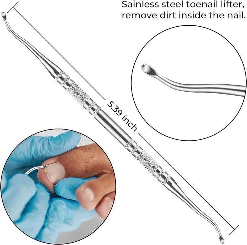 9PCS Toenail Clippers Tool, Ingrown Toenail Treatment Stainless Steel Removal Kit Professional Tool Set Ingrown & Thick Nail