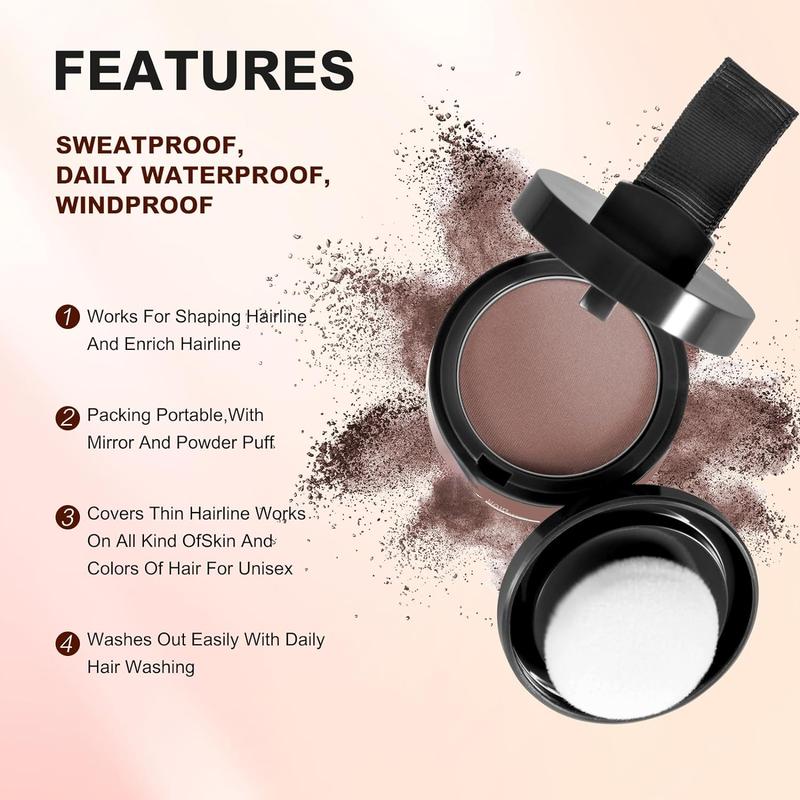 Root Touch Up Powder,Root Cover Up Hairline Shadow Powder,Auburn Thinning Women Eyebrows, Coverage Touch Up Powder Men Beard Line,Bald Spots (Auburn)