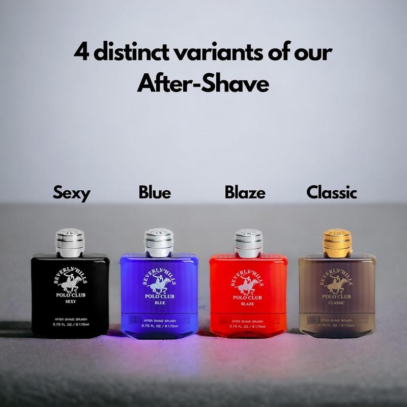 Beverly Hills Polo Club After Shave Lotion for Men with Designer Fragrance Scents Sexy Blaze Blue Classic BHPC 5.75 oz (Blue) Blue5.75 Fl Oz (Pack of 1)