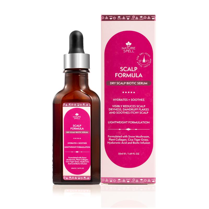 Nature Spell Scalp Formula - Balance & Shine Peptide Serum for Oily Scalp & Calm & Clear Biotic Serum for Dry Scalp Soothing 50ml