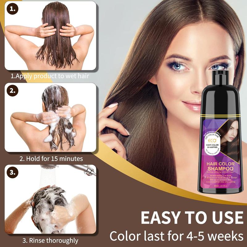 Natural Brown hair dye, fast lasting, gel hair care for all ages, the most delicate color lasting hair shampoo - wine red, black color shampoo brown hair Haircare