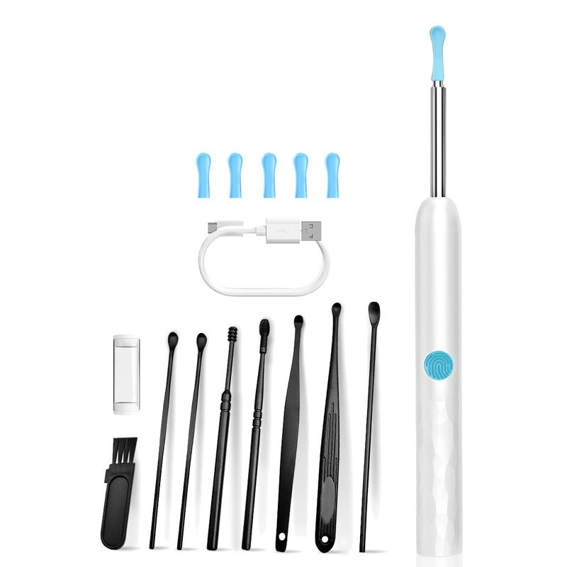 Intelligent Visual Ear Scoop Ear Wax Removal Tool, 1 Box Earwax Removal Kit with Ear Pick, Ear Cleaning Kit with Light Suitable for Cell Phones and Tablets, Christmas Gift