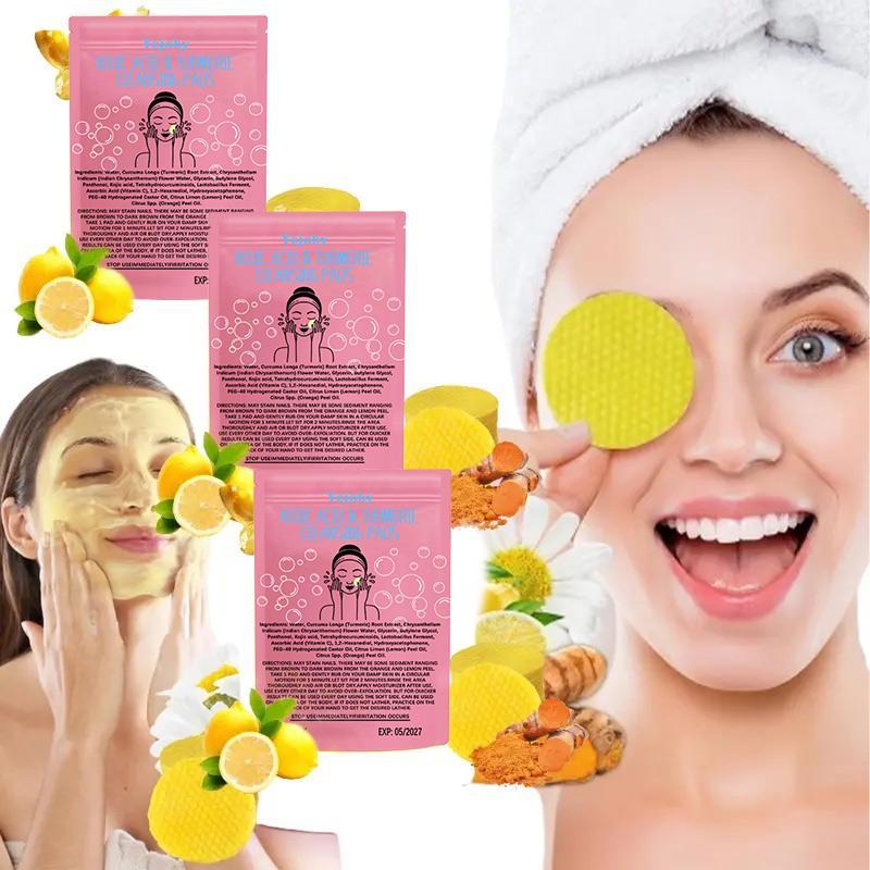 [90% People Choose] Turmeric Cleansing Exfoliating Pads Facial Cleansing Skincare, cleansing, skin care, cleansing Turmeric Comfort Cleanser Turmeric Kojic Acid Cleansing Exfoliating Pads Facial Cleansing   Foaming Skincare Organic Gentle Smooth Acrylic