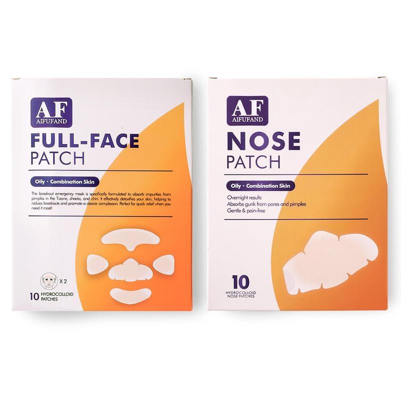 AIFUFAND - Face Pore  & Nose Patches  - XL Hydrocolloid Acne Mask - 10 Large Pimple Patches for Breakouts on Nose, Chin, Forehead & Cheeks - Vegan & Cruelty-Free (2 Count)