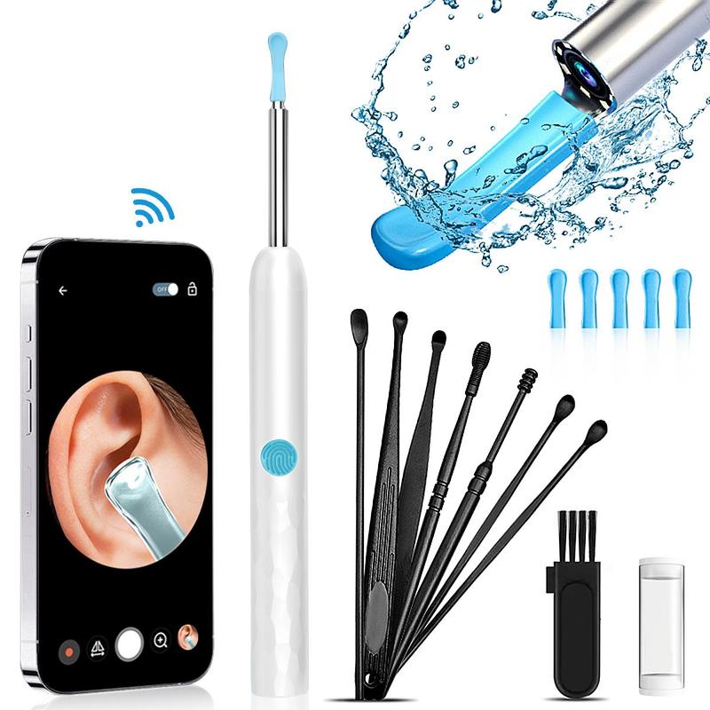 Intelligent Visual Ear Scoop Ear Wax Removal Tool, 1 Box Earwax Removal Kit with Ear Pick, Ear Cleaning Kit with Light Suitable for Cell Phones and Tablets, Christmas Gift