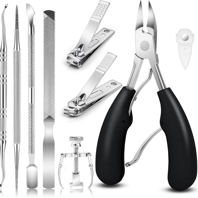 9PCS Toenail Clippers Tool, Ingrown Toenail Treatment Stainless Steel Removal Kit Professional Tool Set Ingrown & Thick Nail