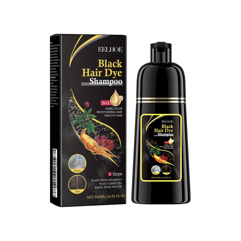  Instant Black Hair Dye Shampoo-3 in 1 Formula- Ginger, Polygonum Multiflorum, Ganoderma lucidum, Ginseng,   Long-Lasting Gray Coverage Nourishing Ginseng Herbal Moisturizing Formula Gentle Haircare any