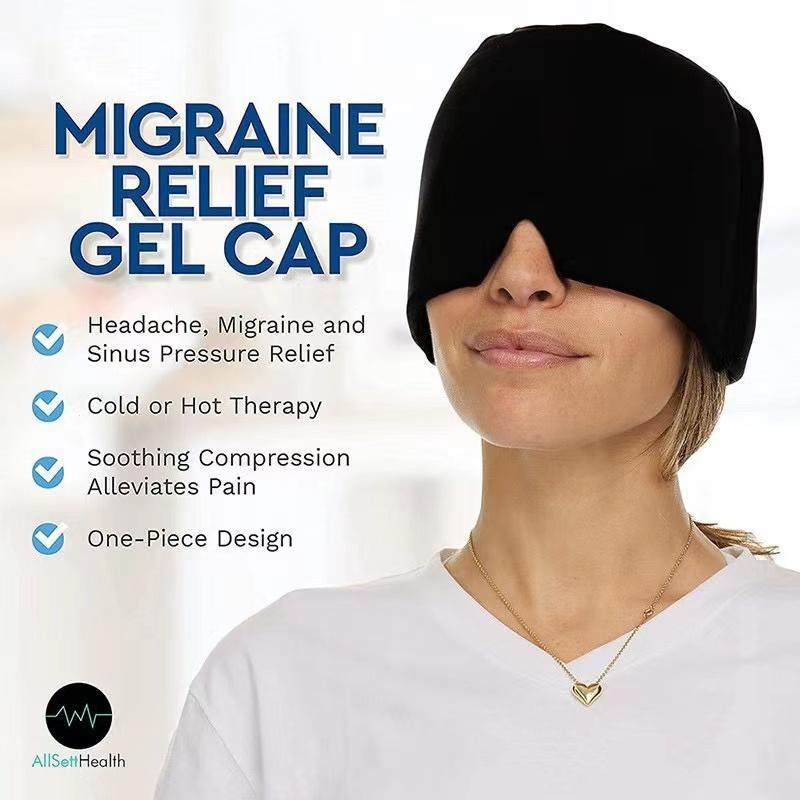 Cooling Gel Ice Pack Cap, Hot & Cold Headgear, Relieve Migraine, Cold Compress Sleeping Cap Eye Mask, Physical Cooling Migraine Cap for Head & Eye, Fall Gift