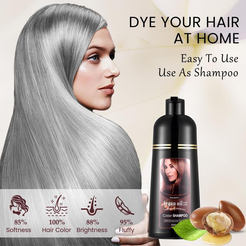 Hair dye Shampoo, Quick hair dye,Fruity aroma-Black hairdye &Brown-Color- Long Lasting-500MI- Ammonia-Plant extracts-Free Haircare Mild hair type color shampoo Haircare grey coverage